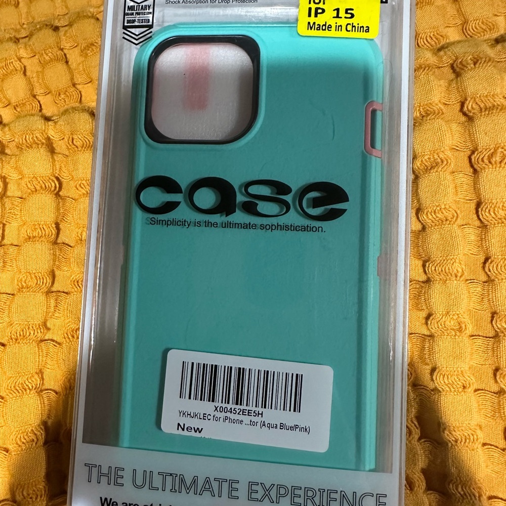 Aqua Blue and Pink Phone Case for iPhone 15